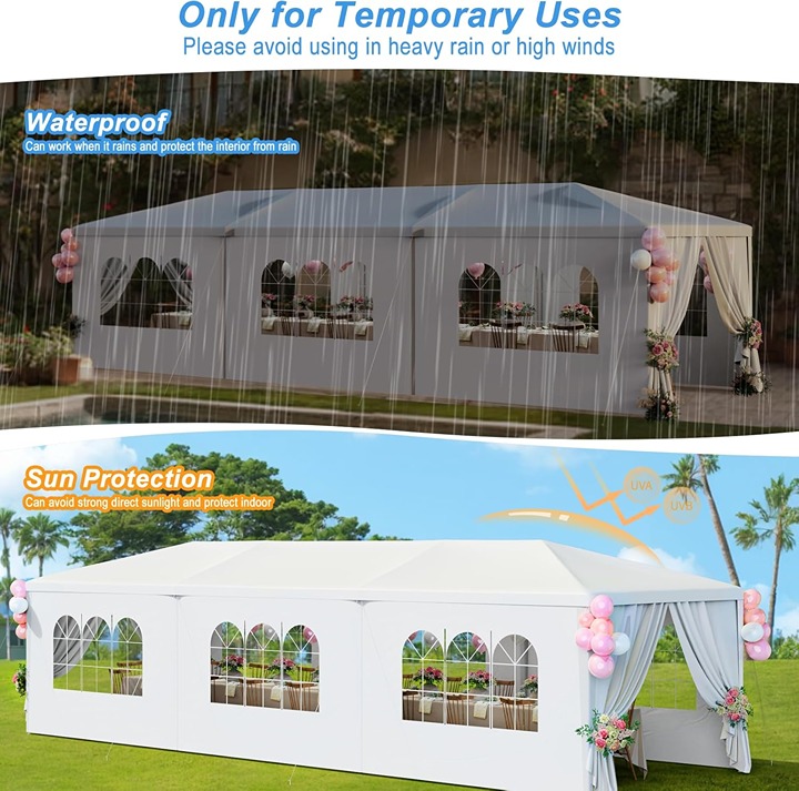 FREE SHIPPING - NEW 10x30 Outdoor Canopy Tent Gazebo Party Events w 8 Sides - Image 3