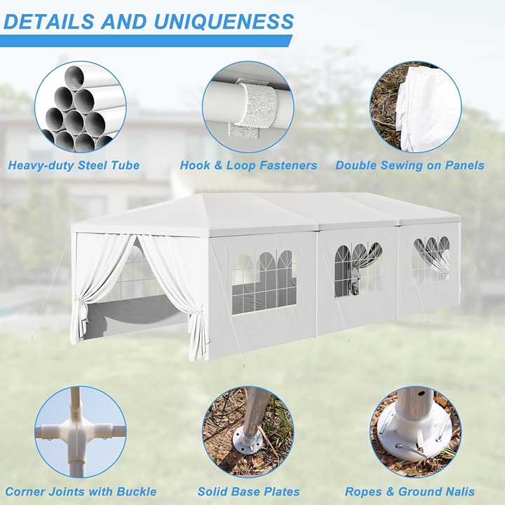 FREE SHIPPING - NEW 10x30 Outdoor Canopy Tent Gazebo Party Events w 8 Sides - Image 4