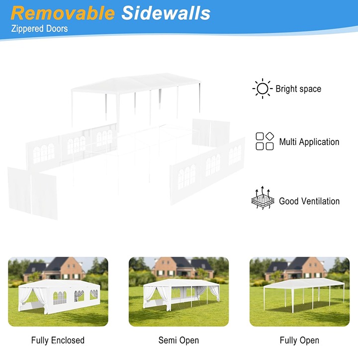 FREE SHIPPING - NEW 10x30 Outdoor Canopy Tent Gazebo Party Events w 8 Sides - Image 8