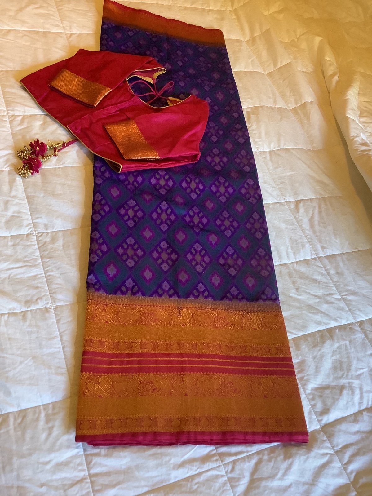 Pure silk patan Patola saree with stitched blouse