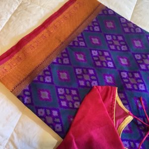 Alternative view of Pure silk patan Patola saree with stitched blouse