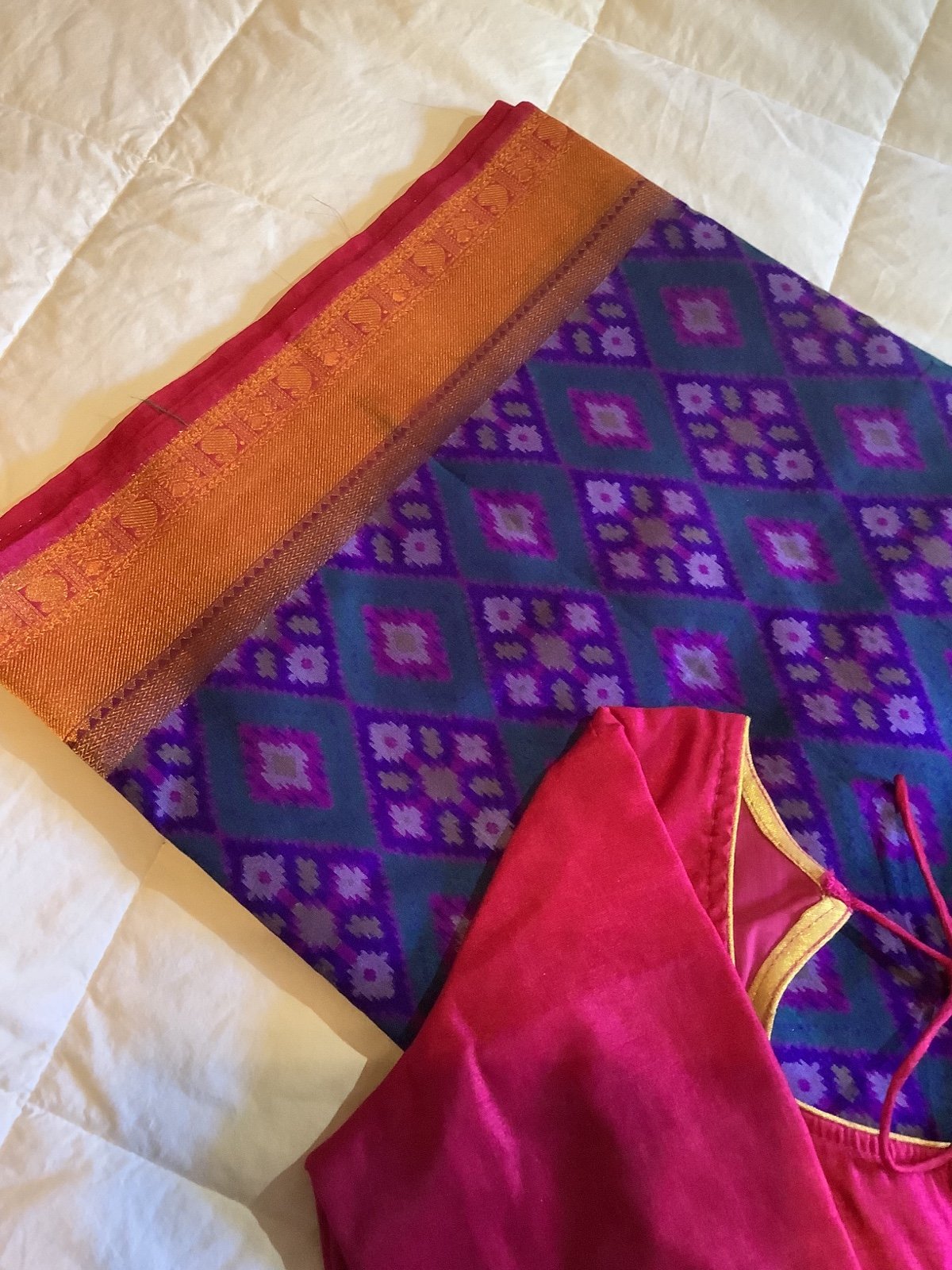 Pure silk patan Patola saree with stitched blouse - Image 2