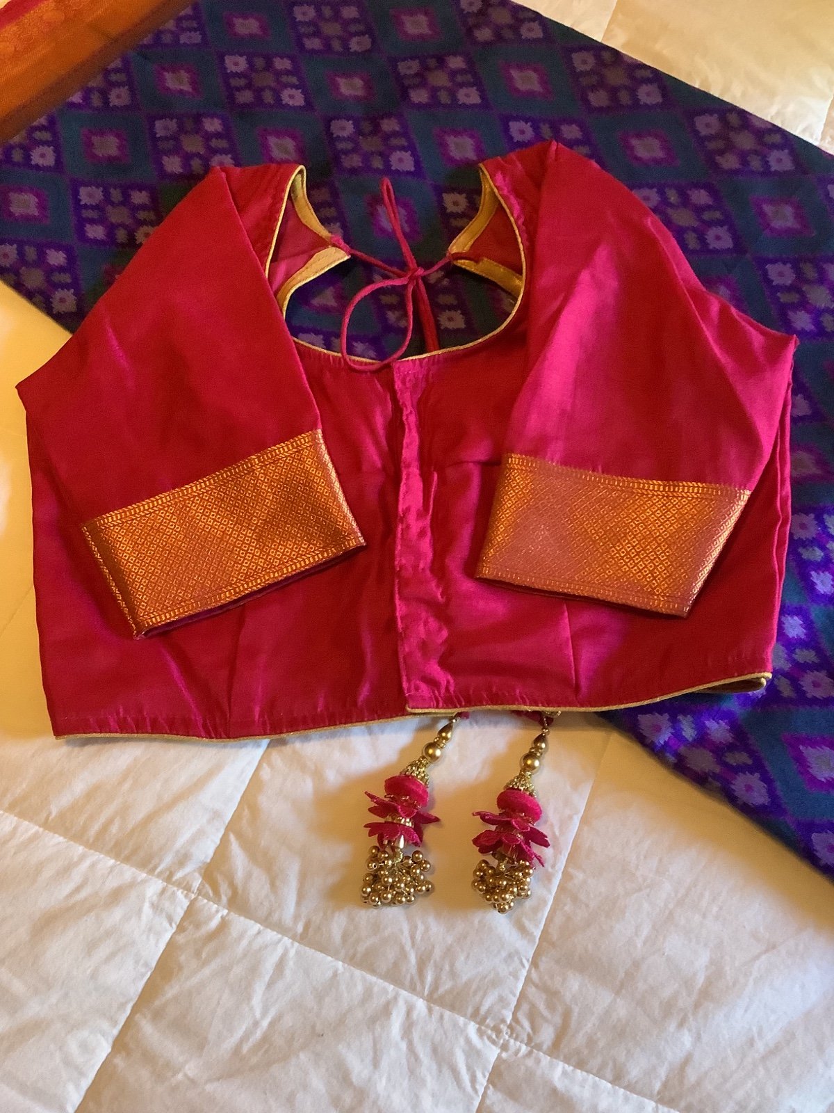 Pure silk patan Patola saree with stitched blouse - Image 4