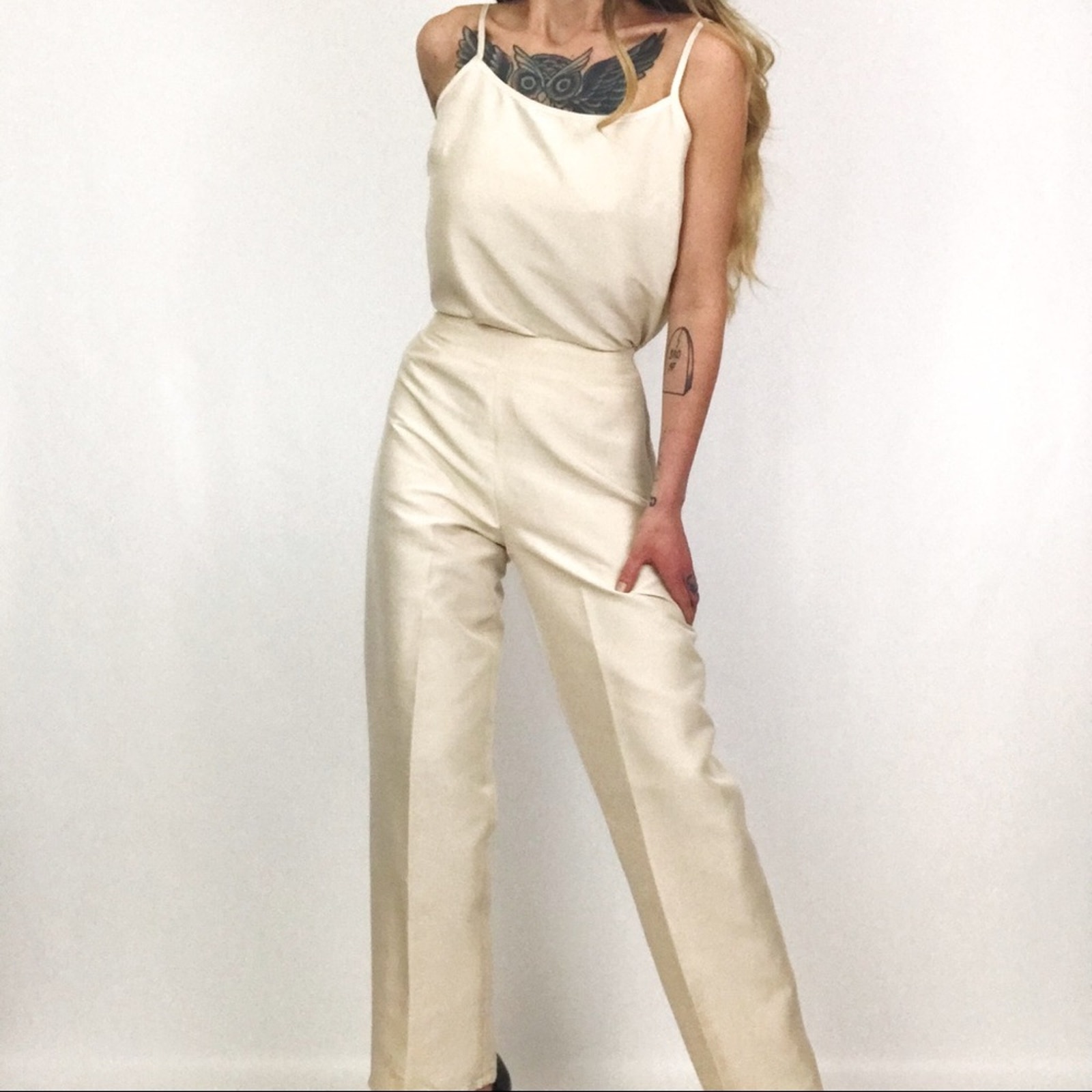 Vintage Pure Silk Pantsuit Coord Set - Image 3