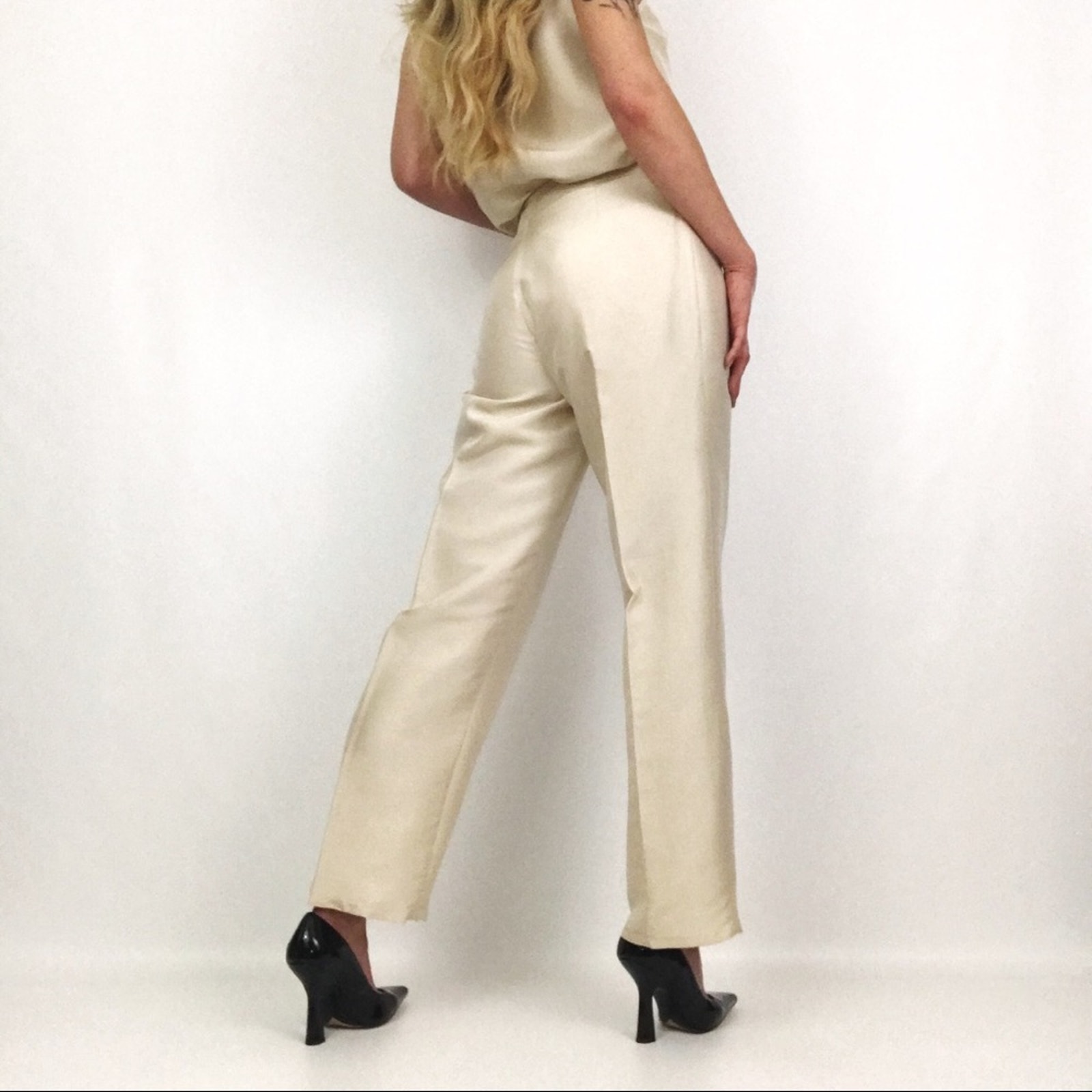 Vintage Pure Silk Pantsuit Coord Set - Image 5
