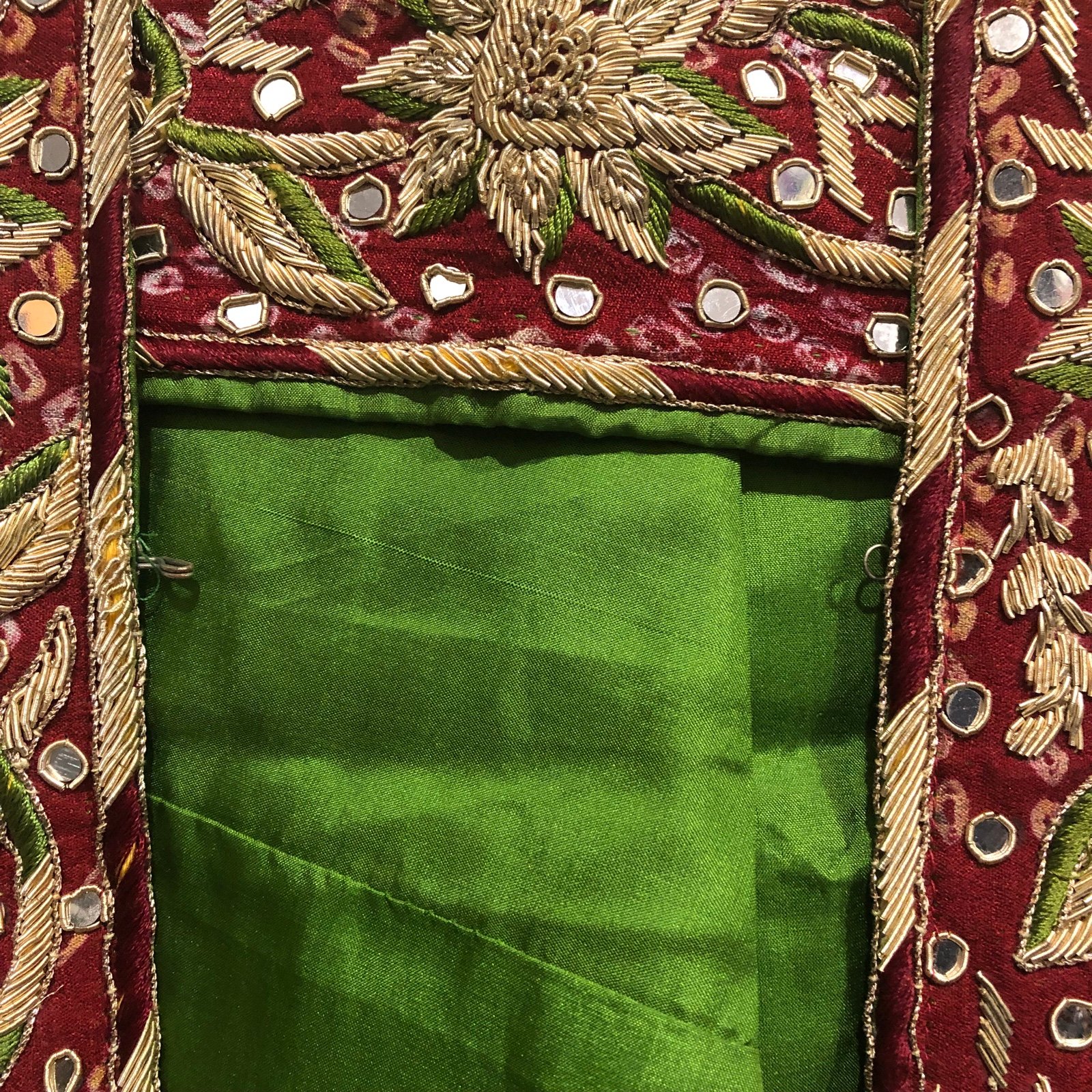 Green/Maroon Lehenga - Image 4
