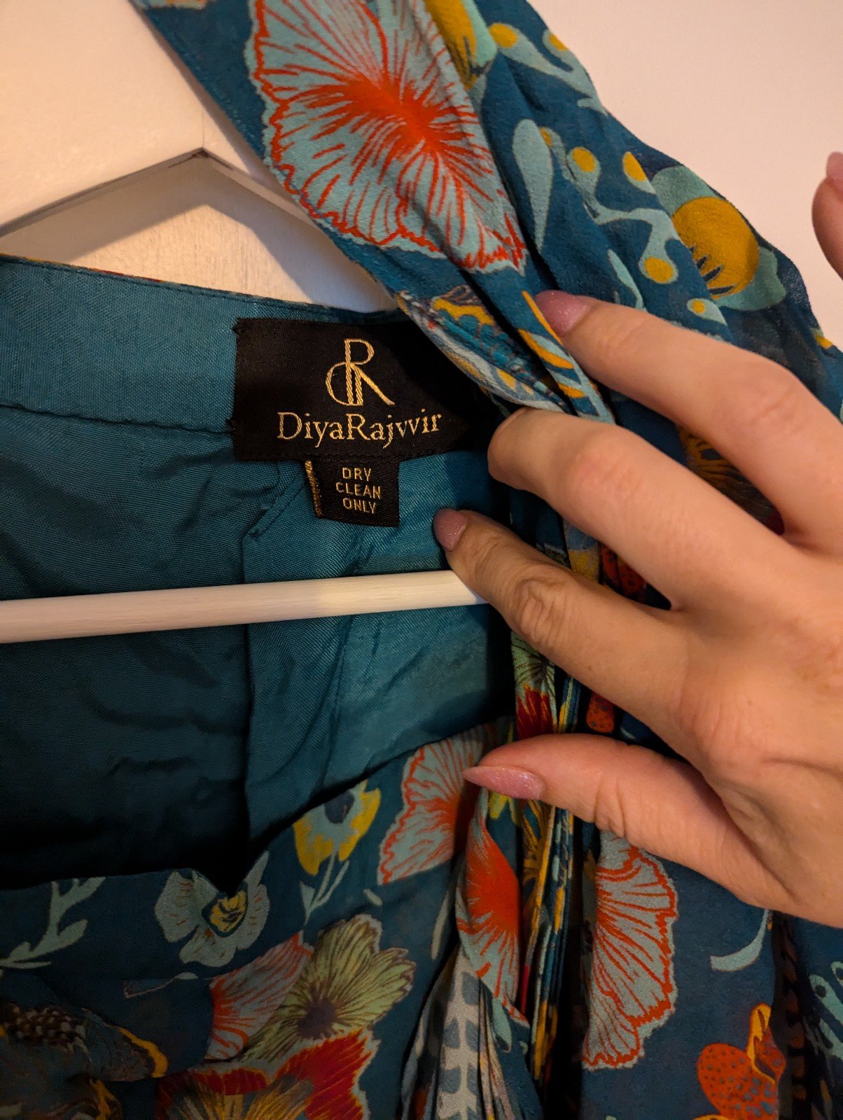 Teal blue saree set - Image 4