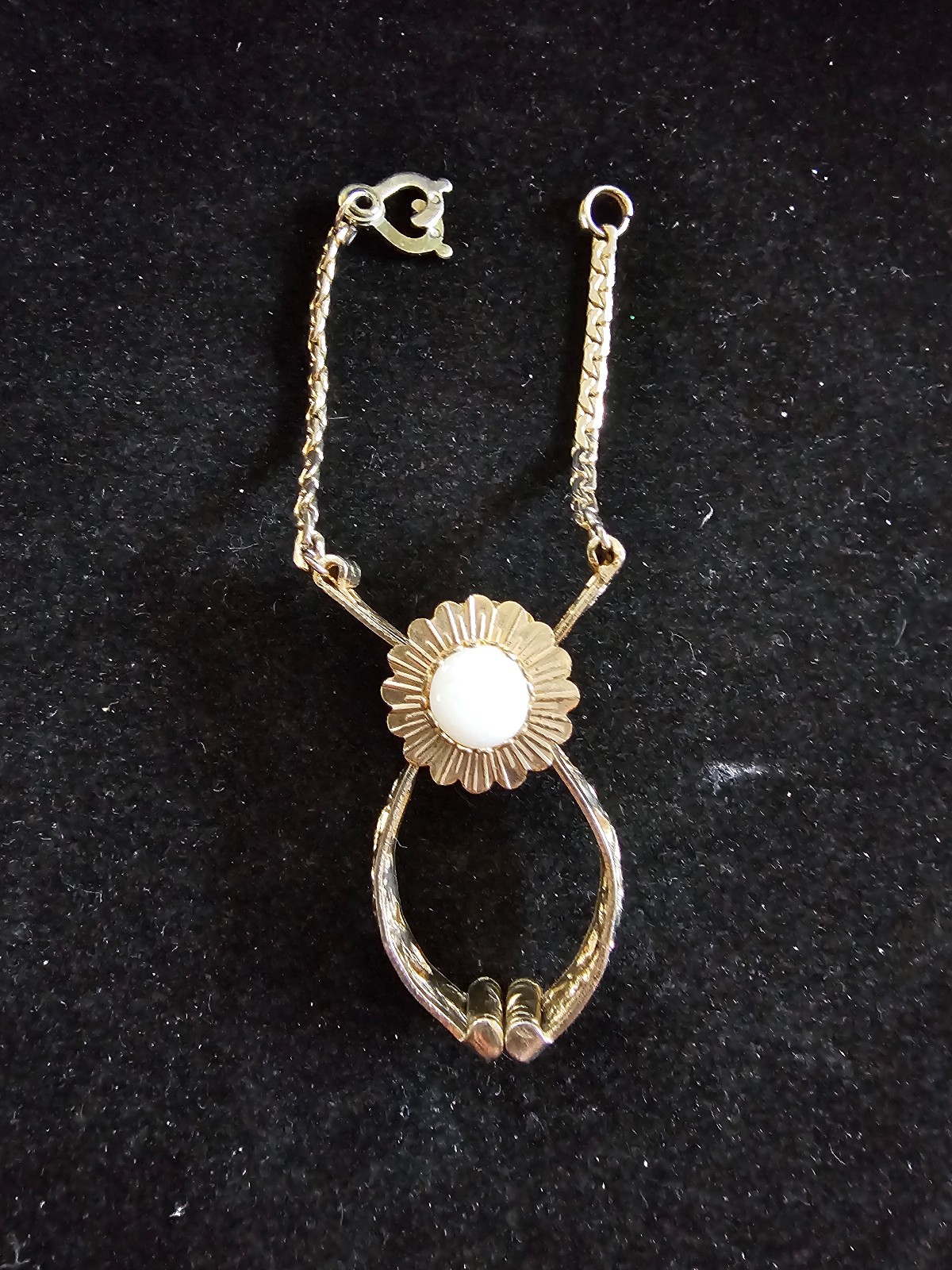 Vintage Rare Glove Clip Scarf Clip With Gemstone