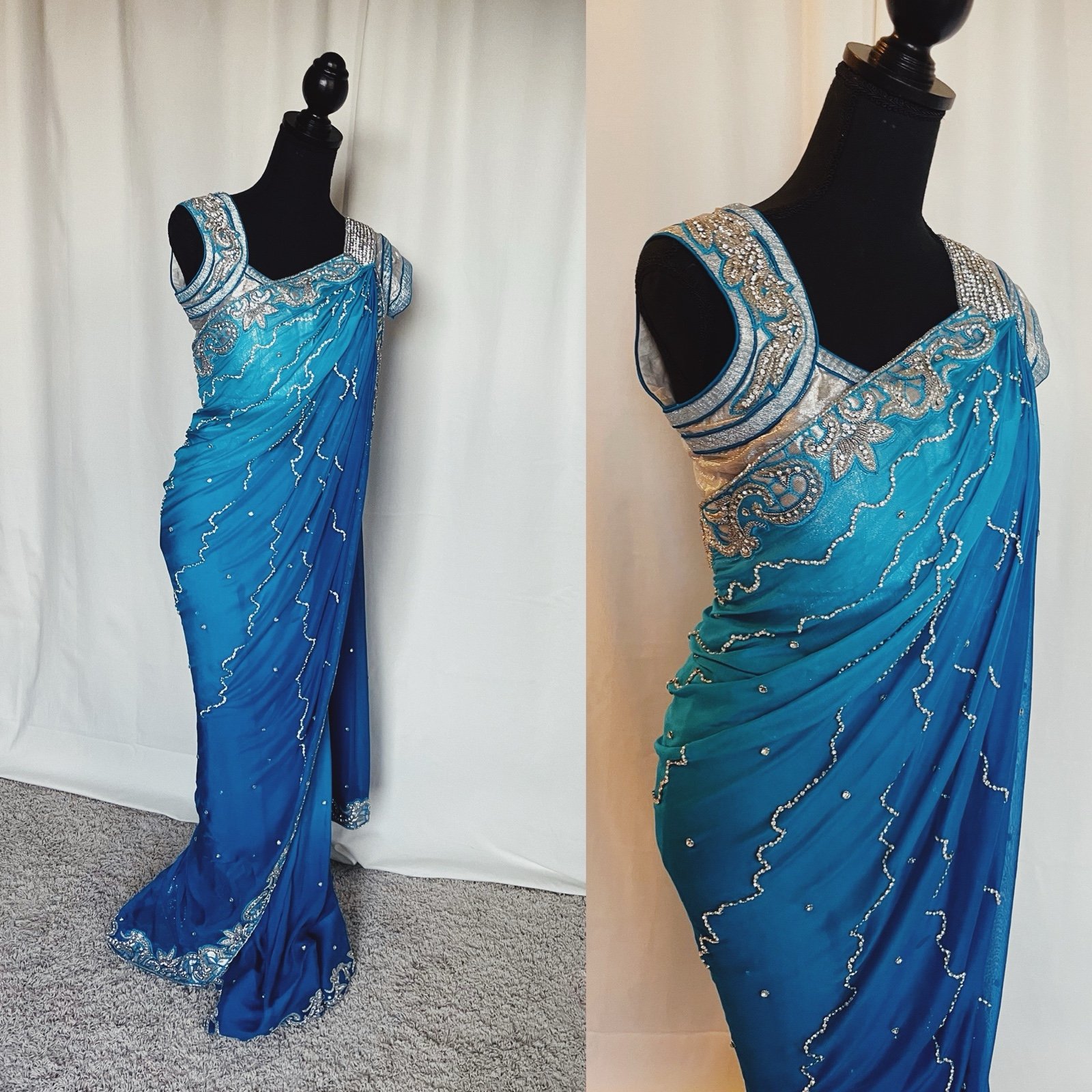 Blue Shaded Saree